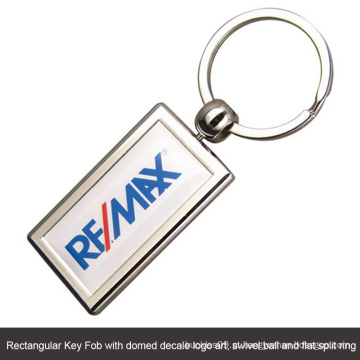 Personalizado metal retangular chave FOB com cúpula decalque (xs-kc0056)